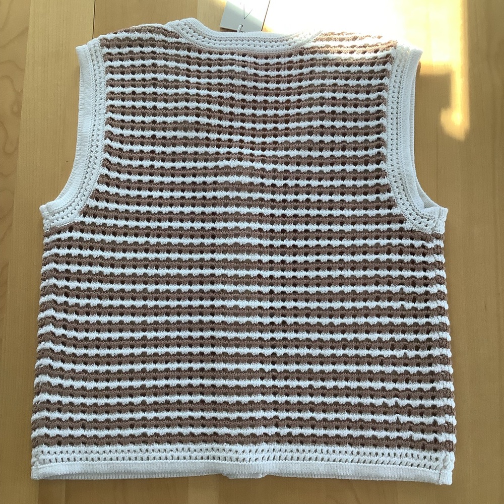 NWT Joie Striped Knit Vest Boho Med - Picture 3 of 6